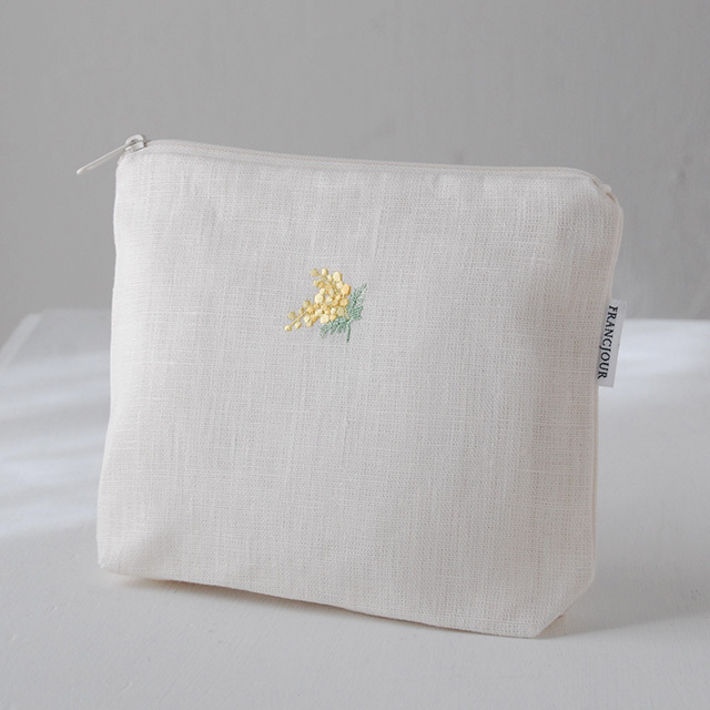 ミモザ リネンポーチ/エクリュ (50420012E)