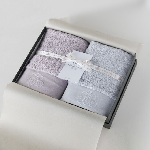 モノグラム フェイスタオル2枚セット ラン/グリーアルジャン