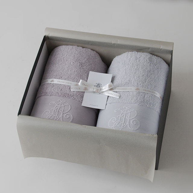 モノグラム バスタオル2枚セット ラン/グリーアルジャン