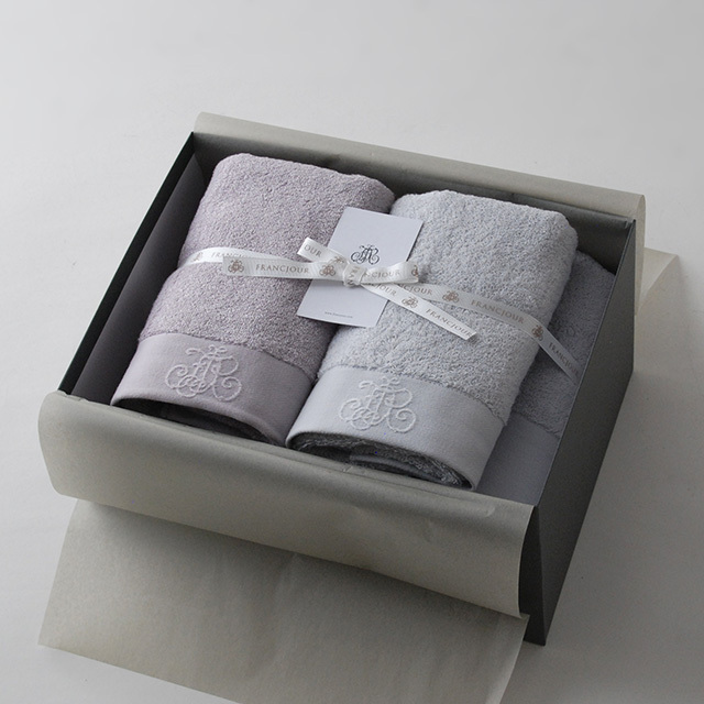 モノグラム バスタオル2枚・フェイスタオル2枚セット