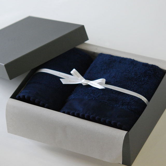 ボンボンタオル　バスタオル1枚・バスマット1枚セット／2カラー