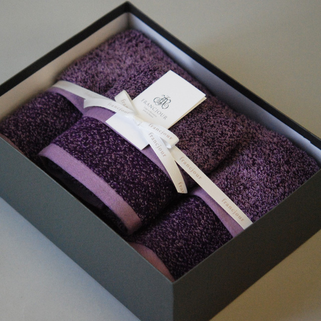 ルミエール バスタオル1枚・フェイスタオル1枚セット/2カラー