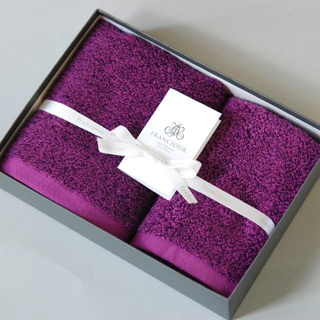 ルミエール フェイスタオル1枚・ゲストタオル1枚セット/4カラー