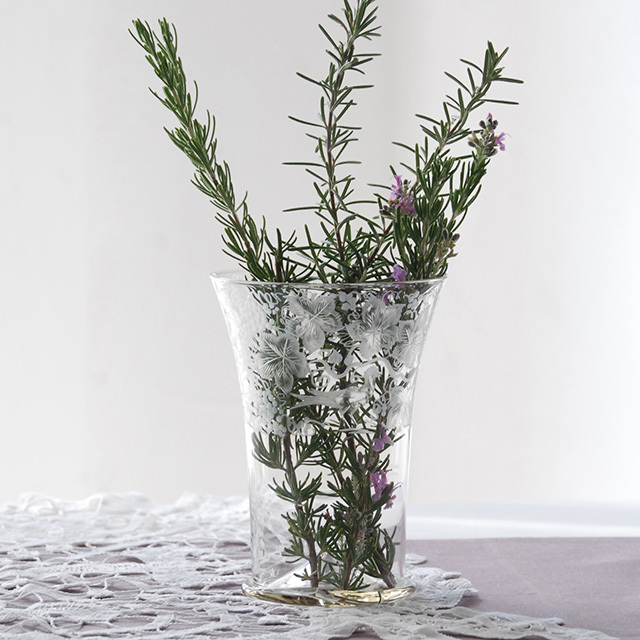 彫刻グラス花瓶 KA BIRD SMOKE / Bollenglass Design