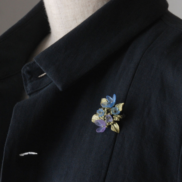 アジサイ テラーブルー ブローチ / Michael Michaud