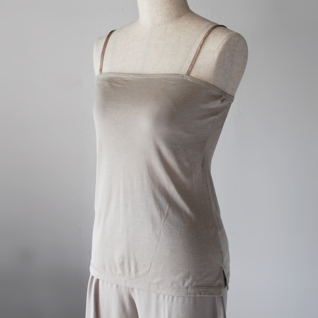 カップ入りキャミソール Black/Taupe / COCOONA SKINWEAR