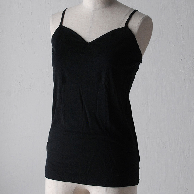 カップ入りVキャミソール Black/Taupe / COCOONA SKINWEAR