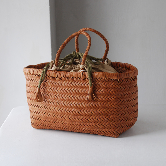 レザーバスケット巾着付 BAMBOO SMALL クオイオ / DRAGON