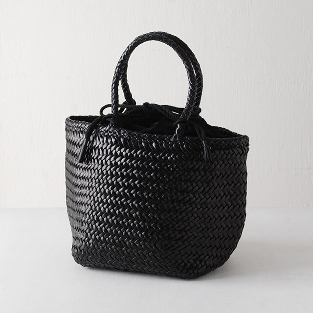 レザーバスケット 巾着付 GRACE SMALL ブラック / DRAGON