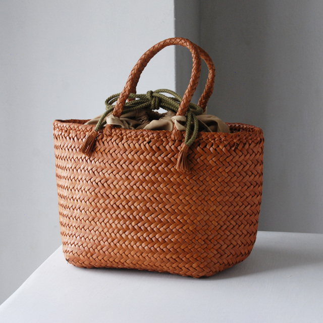 レザーバスケット巾着付 GRACE SMALL クオイオ / DRAGON