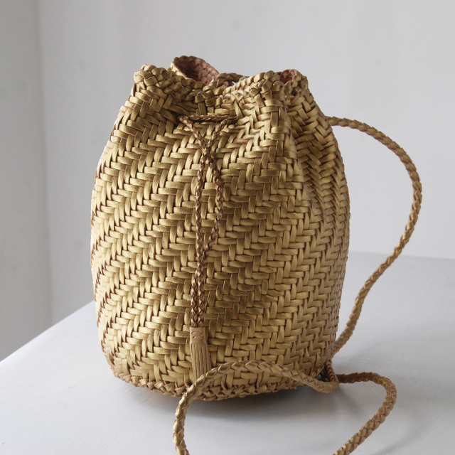 レザーバッグ POMPOM ゴールド / DRAGON