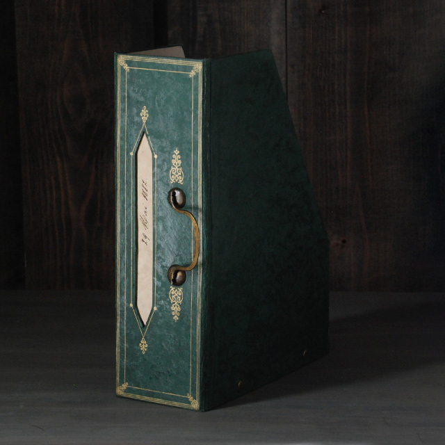 ファイルボックス ハンドル付 DARK GREEN / MERCI LOUIS