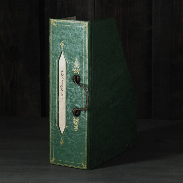 ファイルボックス ハンドル付 GREEN / MERCI LOUIS