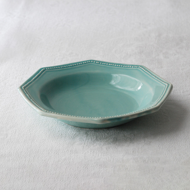 ルイ16世パール スーププレート VERT D’EAU / Maison Pichon Uzes