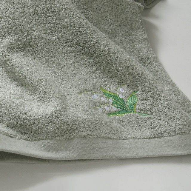 ミュゲ 刺繍バスタオル（すずらん）/ヴェール (10706012V)