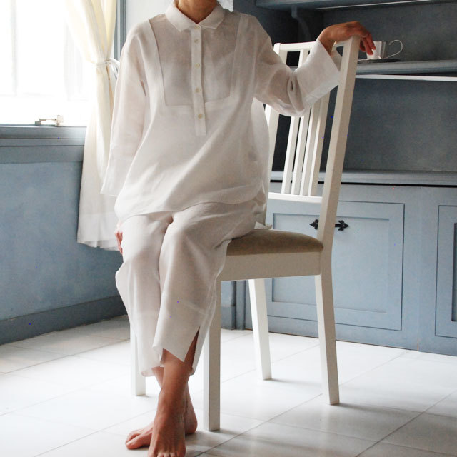 ホームウェア/ ニコルリネンパジャマM/L (20908)