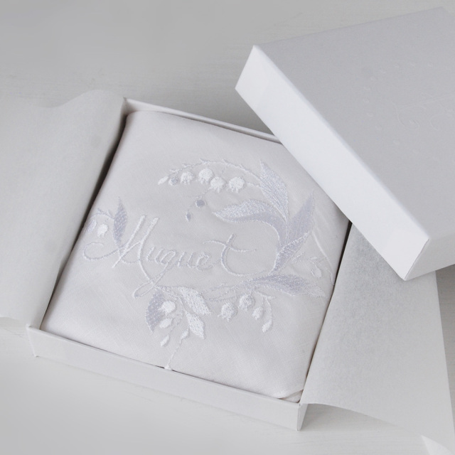 ミュゲ リネンハンカチ（すずらん）ギフトボックス入り