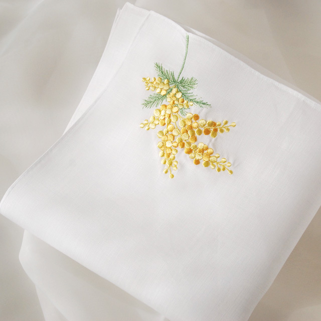 ミモザ リネンハンカチ (5051601)