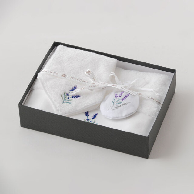 ラベンダー フェイスタオル1枚・ミニタオル1枚・ラベンダーサシェ1個セット