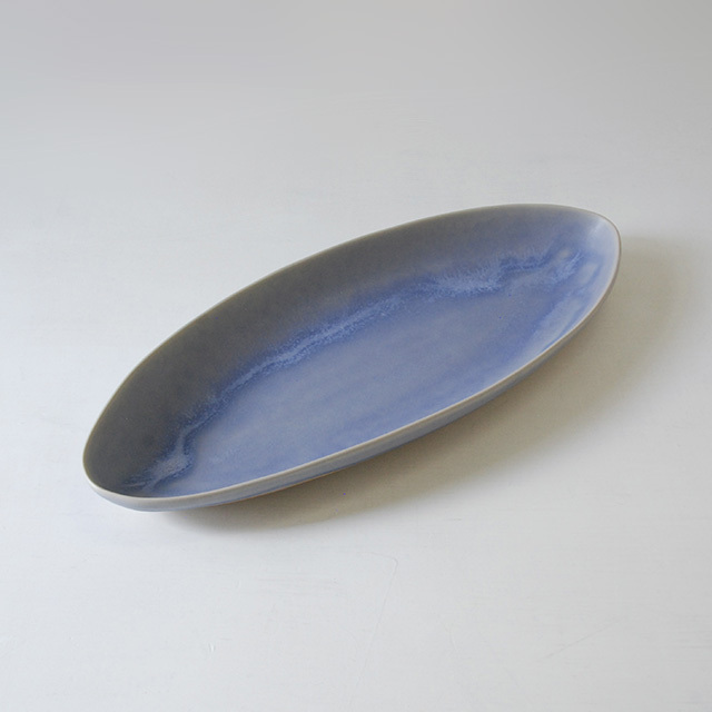 ロングオーバルディッシュ iris blue / Christiane Perrochon ストーンウェア