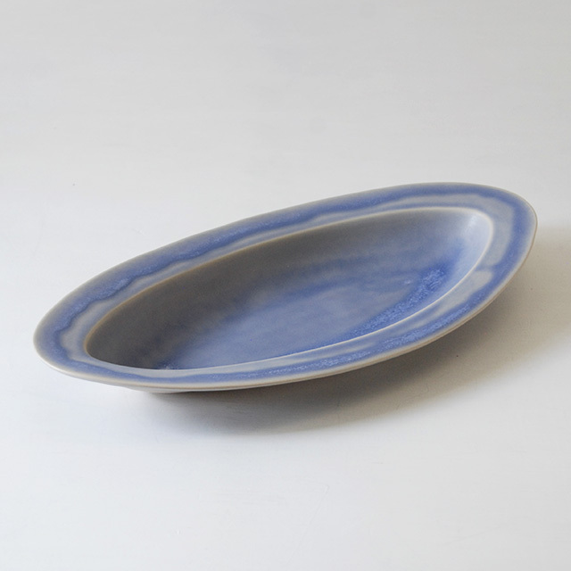 edgedオーバルディッシュ iris blue / Christiane Perrochon ストーンウェア