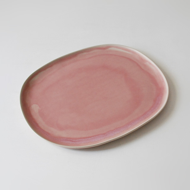 オーバルプレート pink / Christiane Perrochon ストーンウェア
